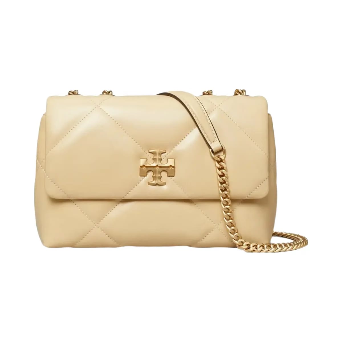 Tory Burch Small Kira Diamond Quilt Shoulder Bag Vanilla Soft Serve