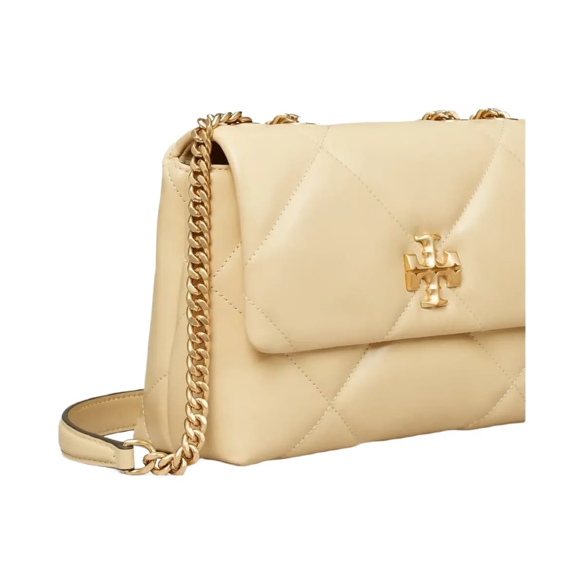 Tory Burch Small Kira Diamond Quilt Shoulder Bag Vanilla Soft Serve