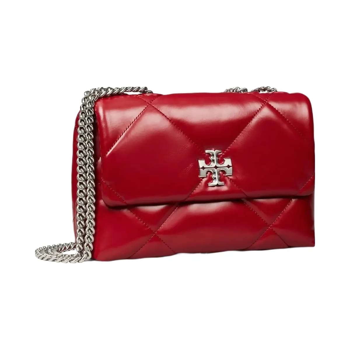 Tory Burch Small Kira Diamond Quilt Shoulder Bag Red