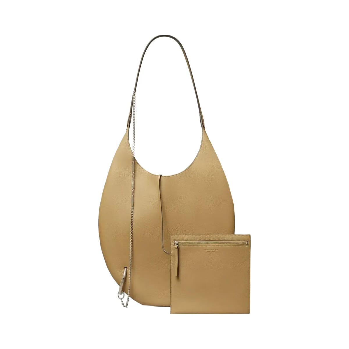 Tory Burch Pierced Soft Bag Light Sand