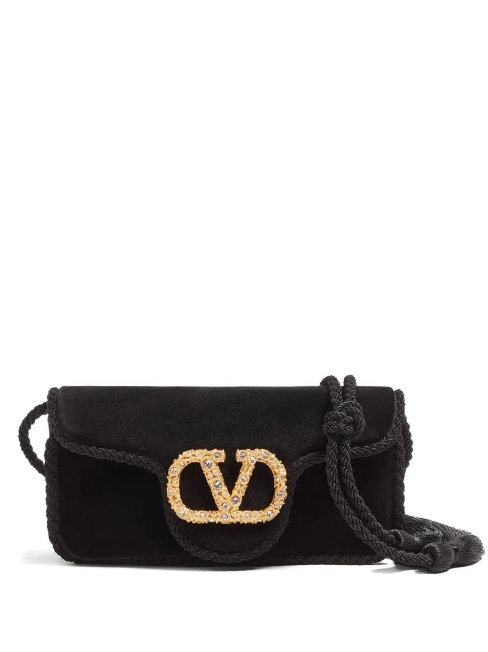 Locò jewel-embellished velvet clutch