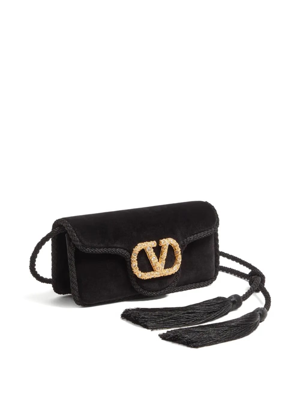 Locò jewel-embellished velvet clutch
