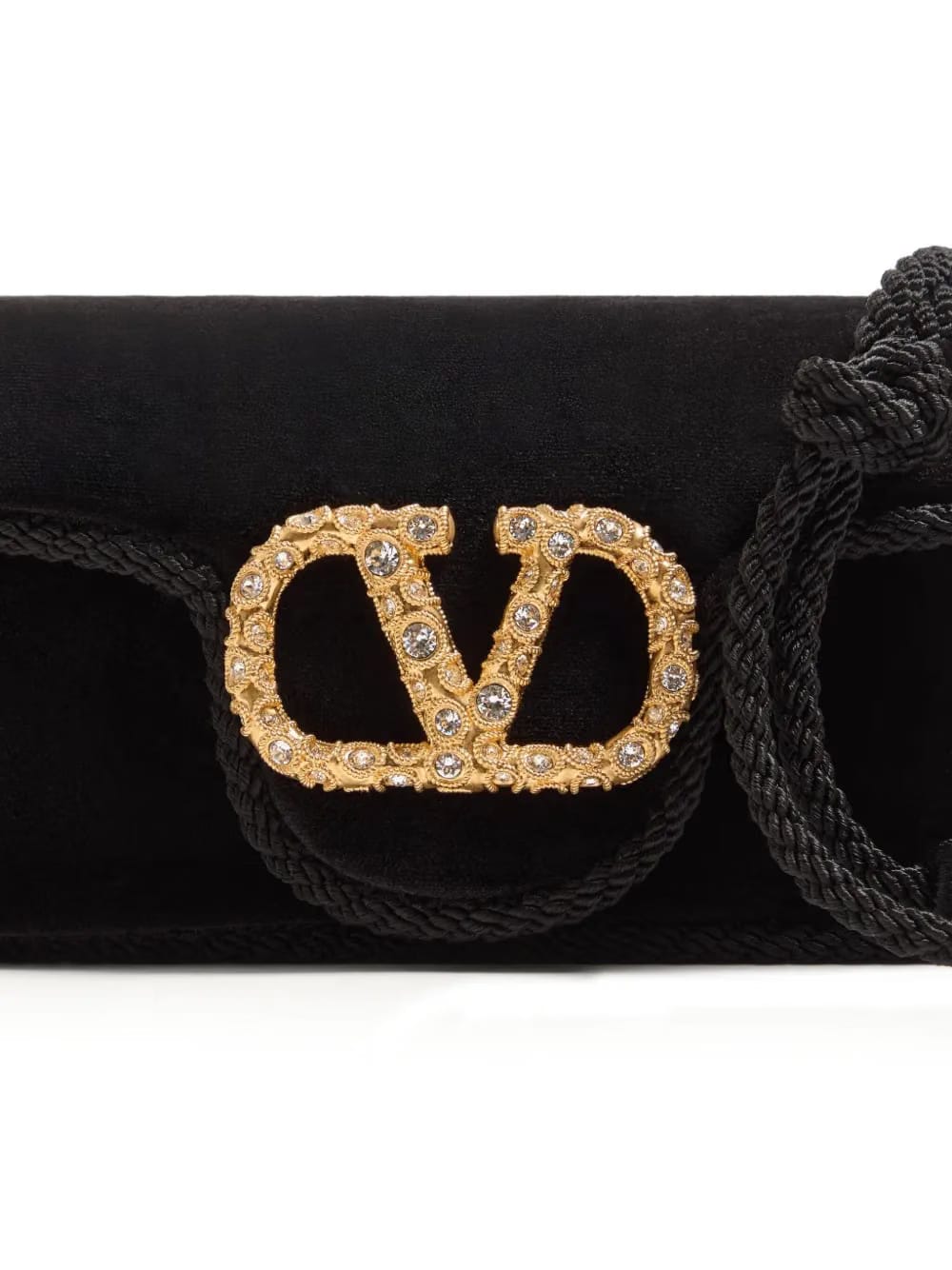 Locò jewel-embellished velvet clutch