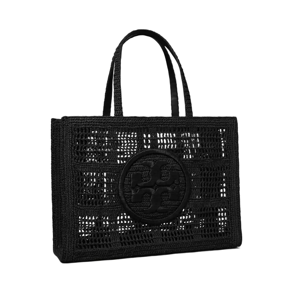 Tory Burch Large Ella Hand-Crocheted Tote Black