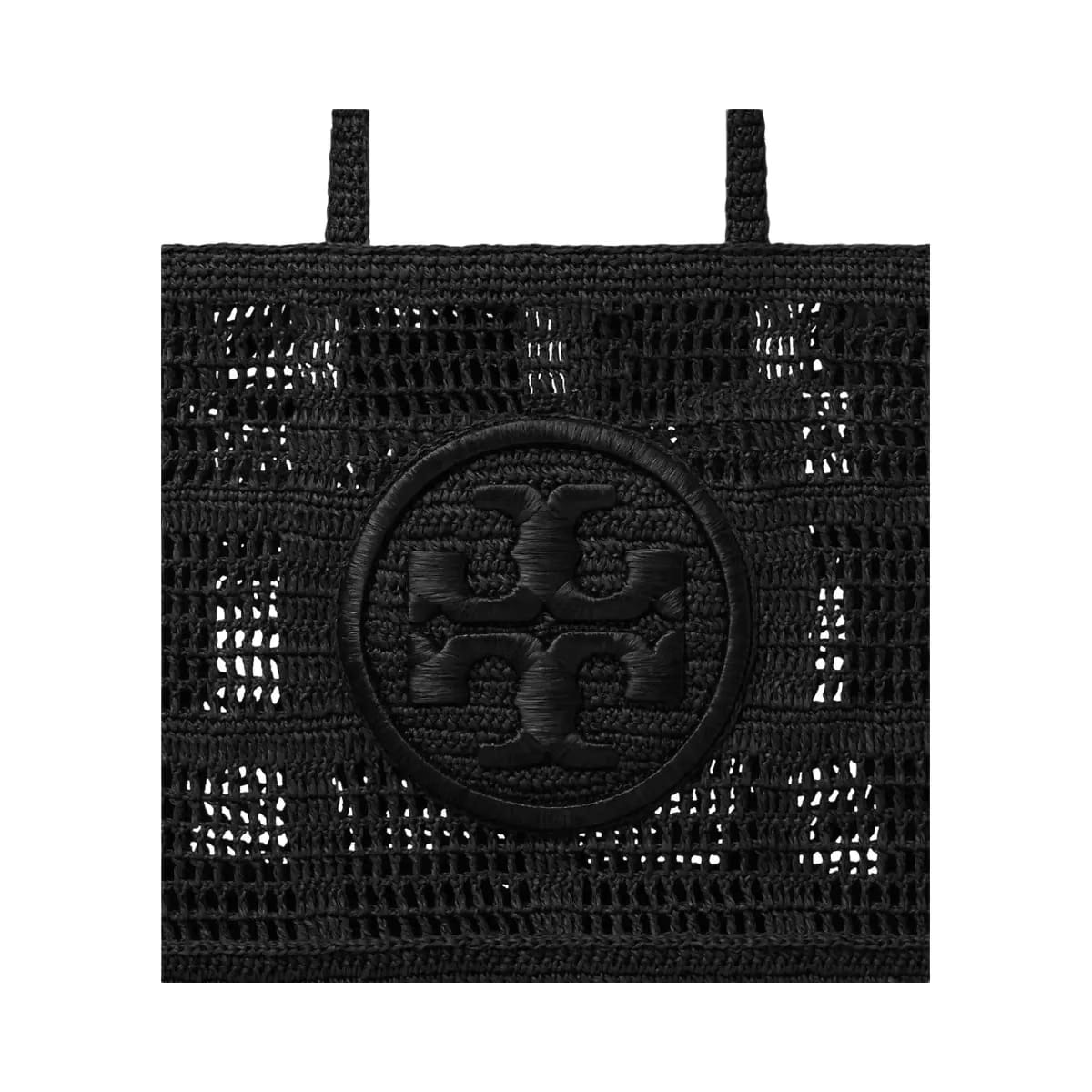 Tory Burch Large Ella Hand-Crocheted Tote Black