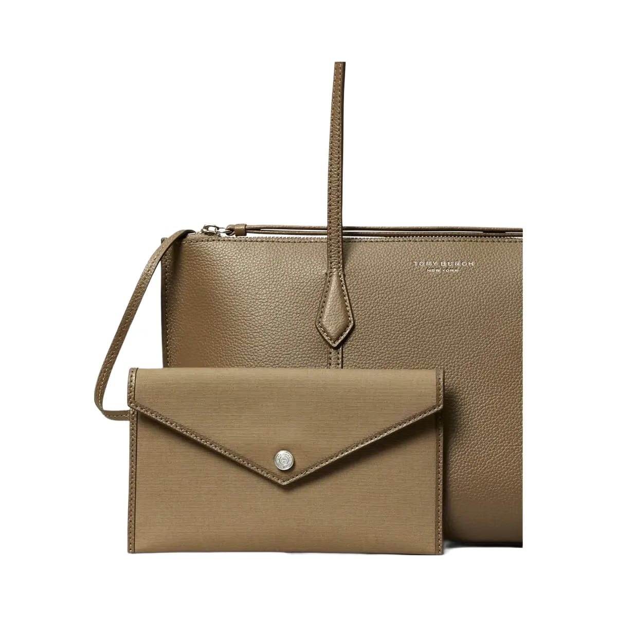 Tory Burch Small Perry Zip Tote Wild Mushroom