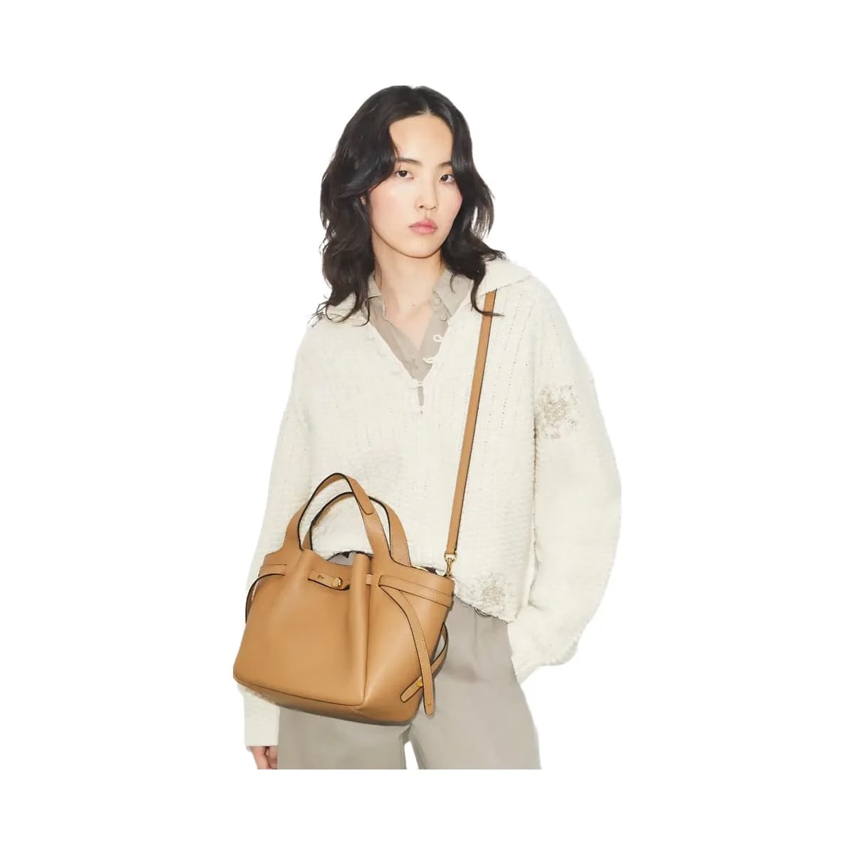 Tory Burch Small Romy Tote Tiramisu