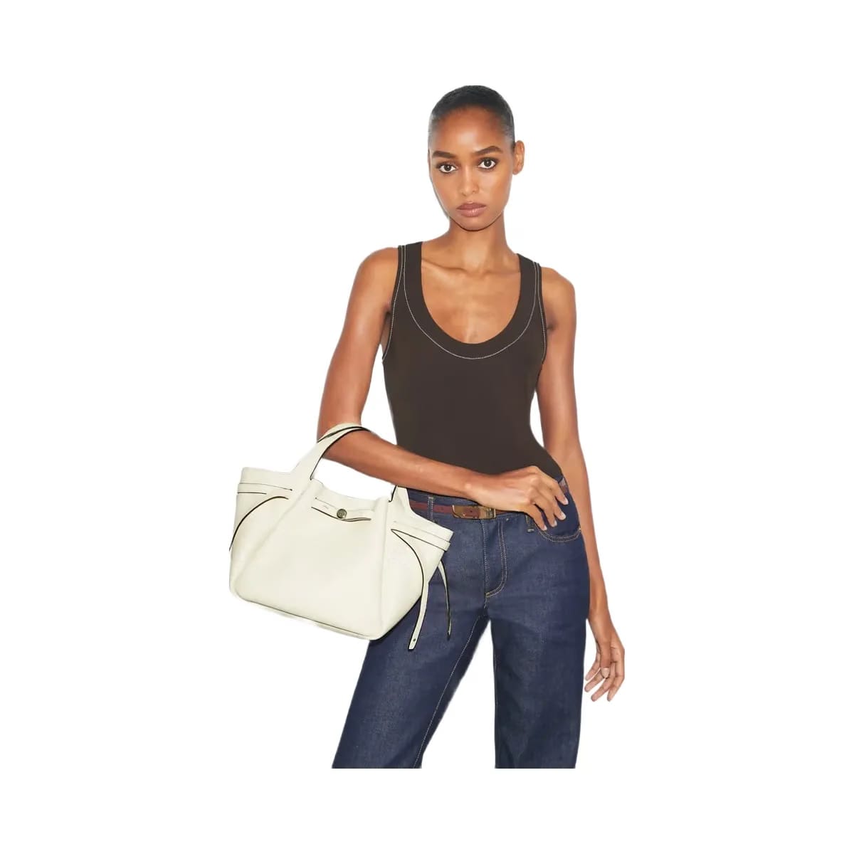 Tory Burch Small Romy Tote Light Cream