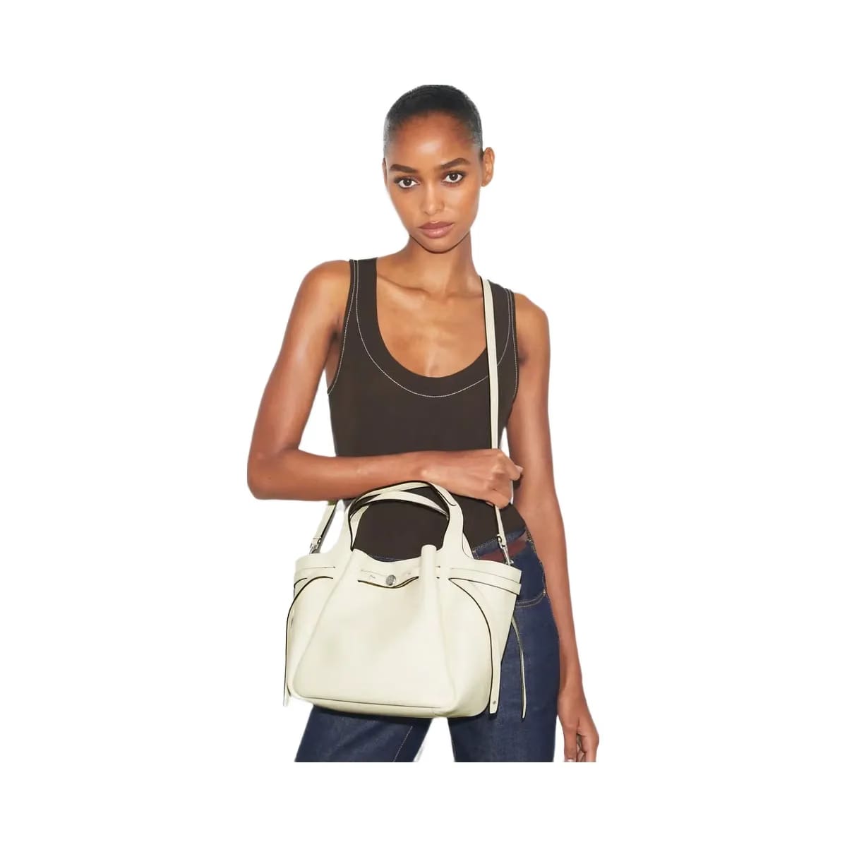 Tory Burch Small Romy Tote Light Cream