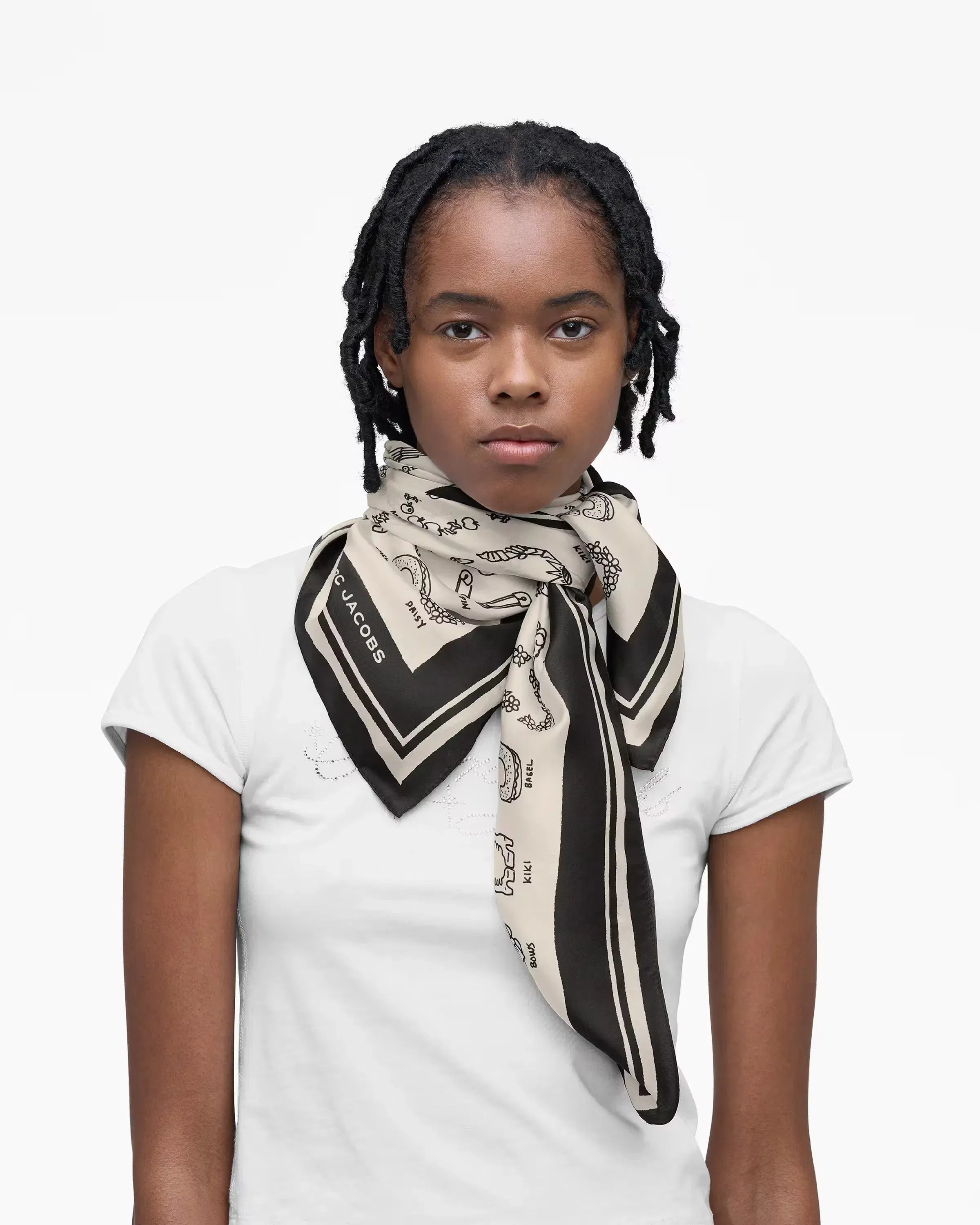Marc Jacobs J Marc Square Scarf Ivory Multi