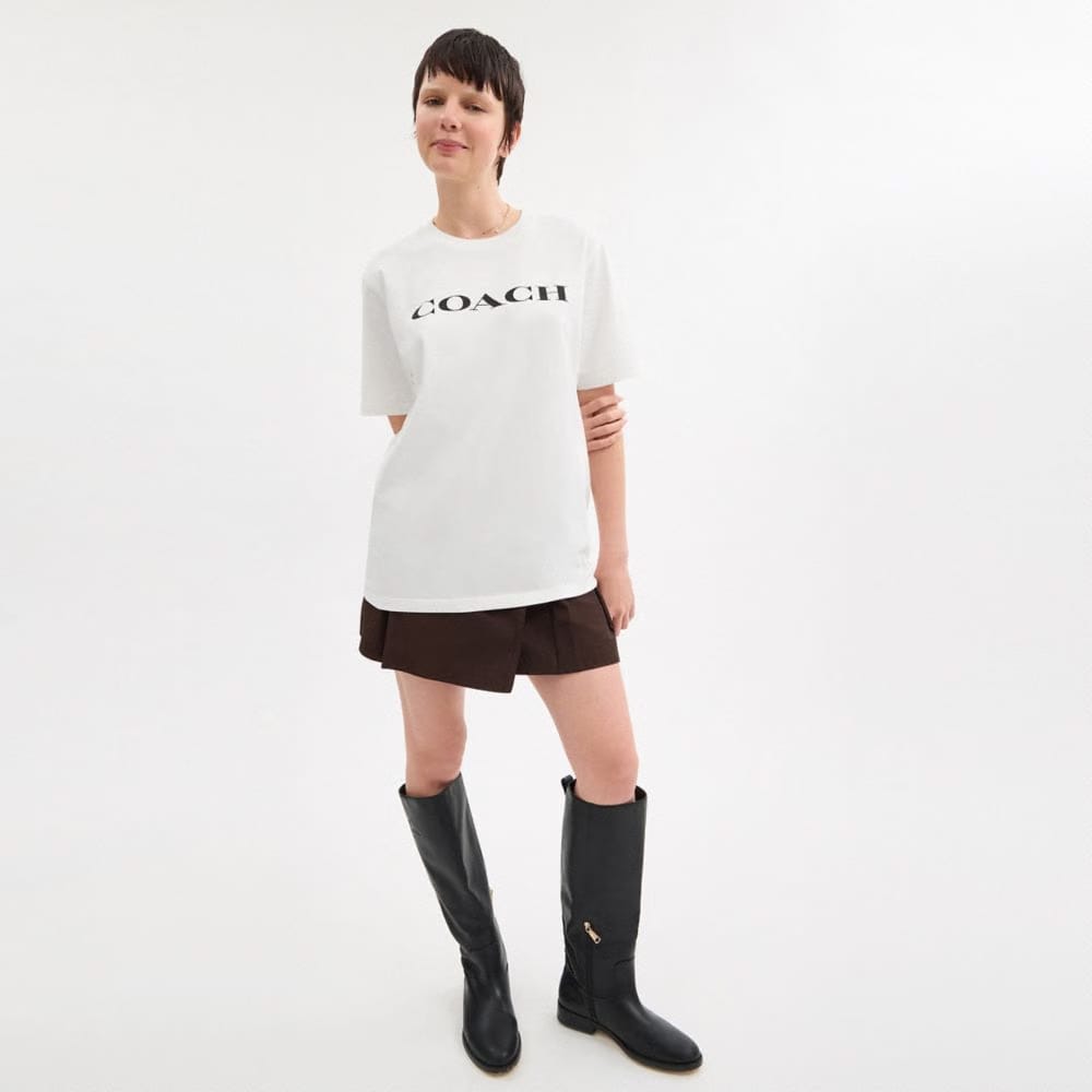 Coach Signature T-Shirt In Organic Cotton White