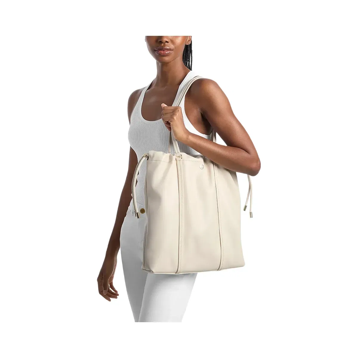 Michael Kors Matilda Large Cinch Tote Bag Lt Cream