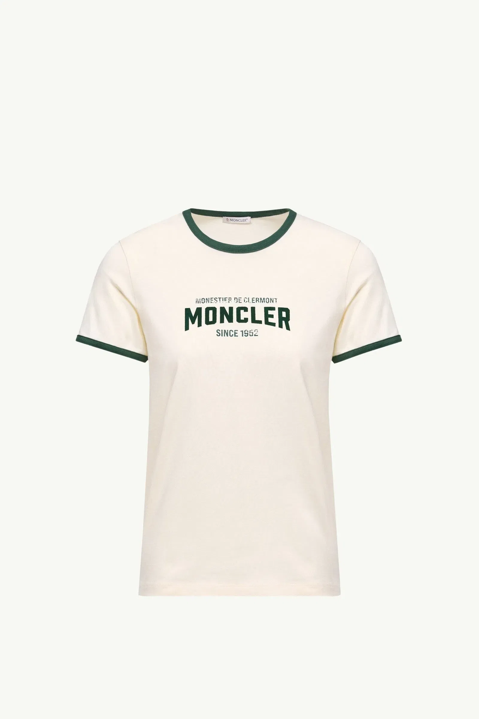 Moncler Flock Logo Jersey T-Shirt White Ivory White Ivory