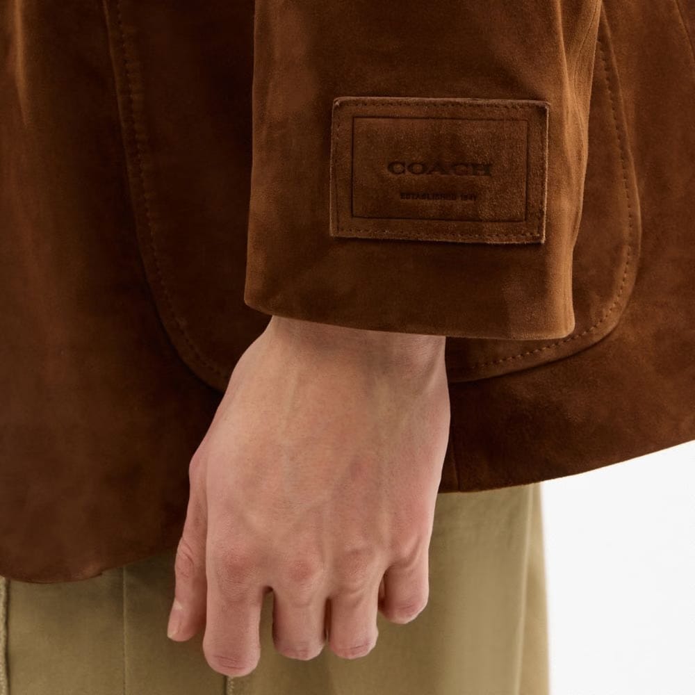 Coach Suede Western Blazer Dark Brown