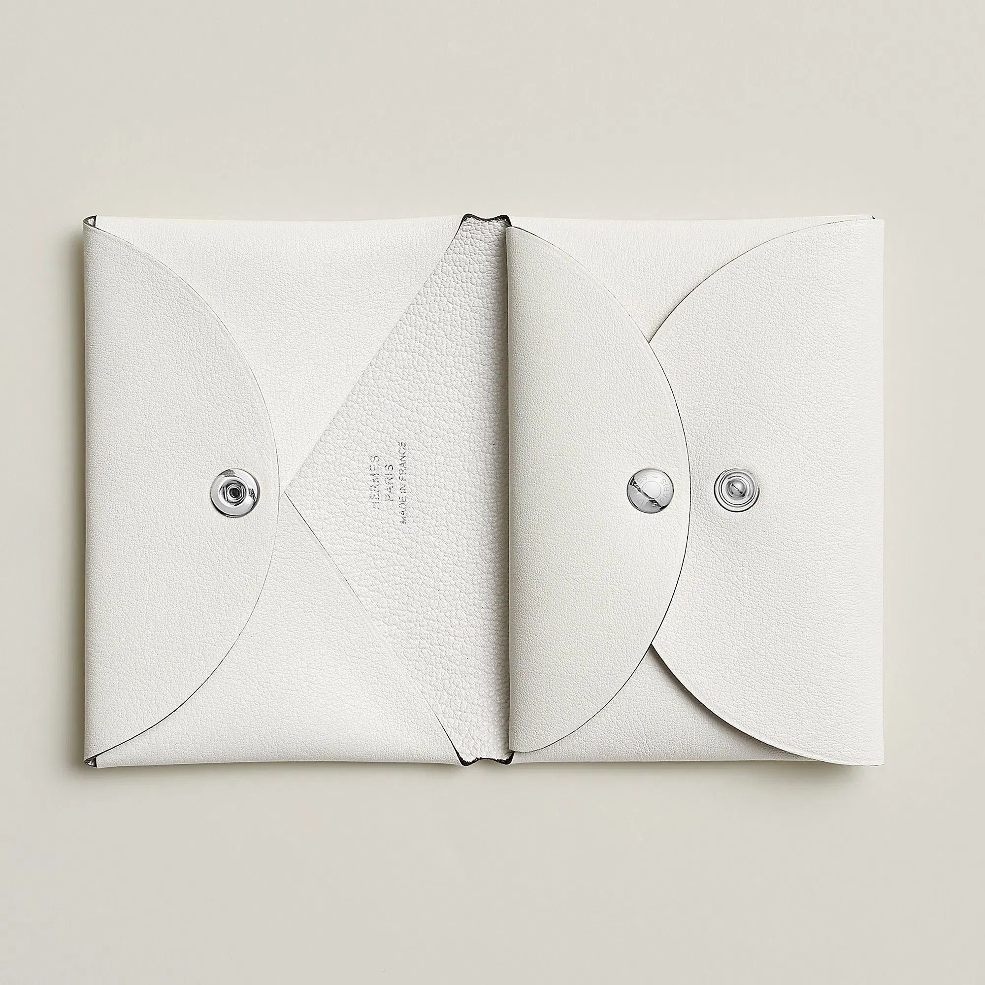 Hermes Calvi Duo Compact Card Holder Blanc