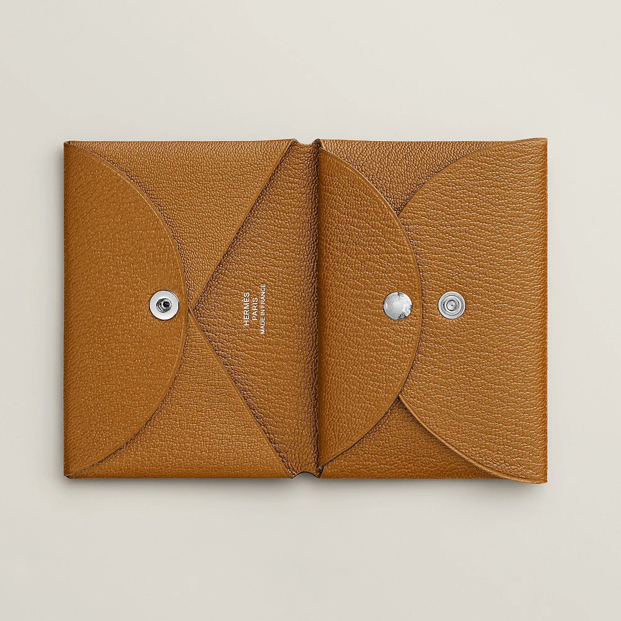 Hermes Calvi Duo Compact Card Holder Jaune Citron