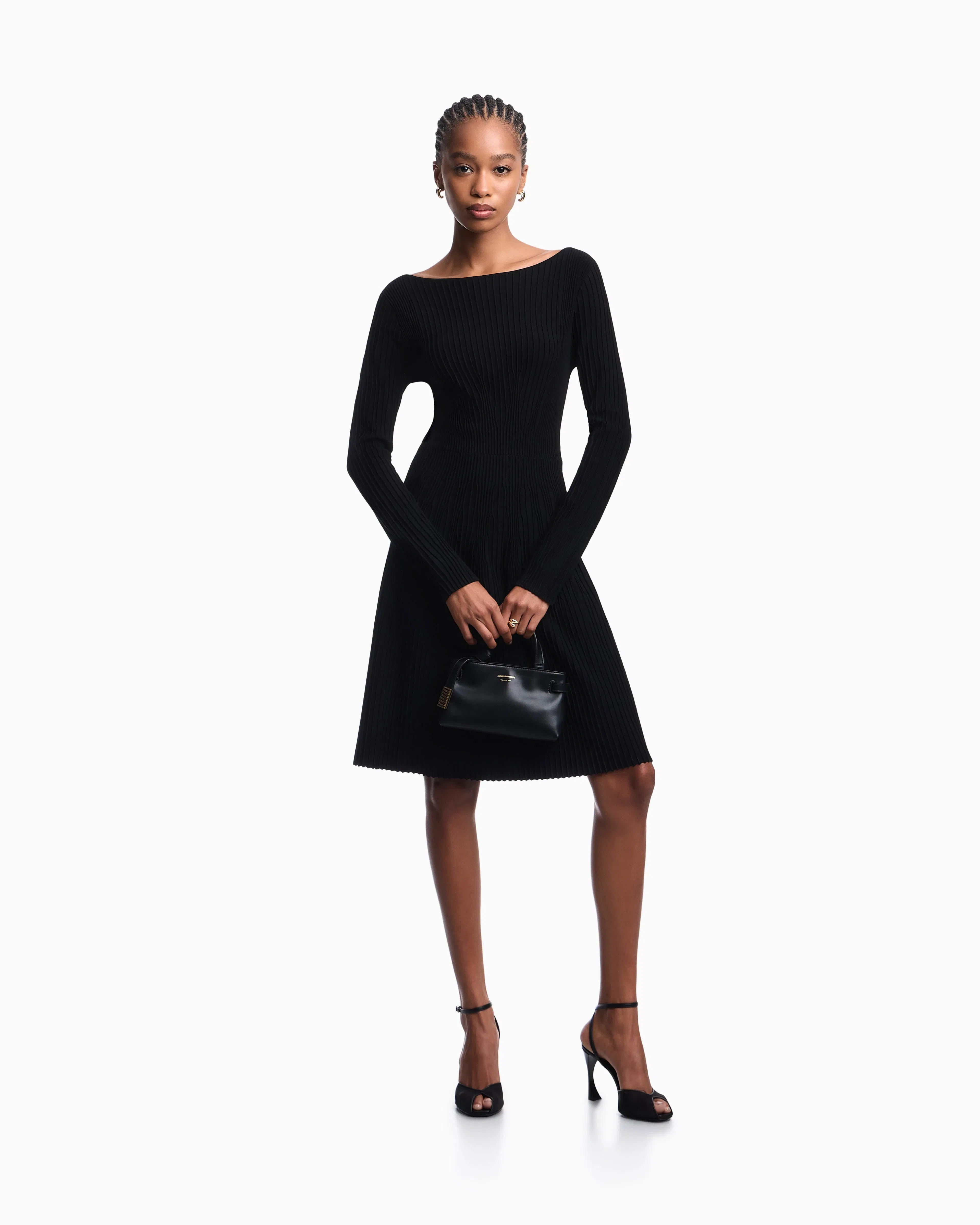 Emporio Armani Flared rib-knit dress