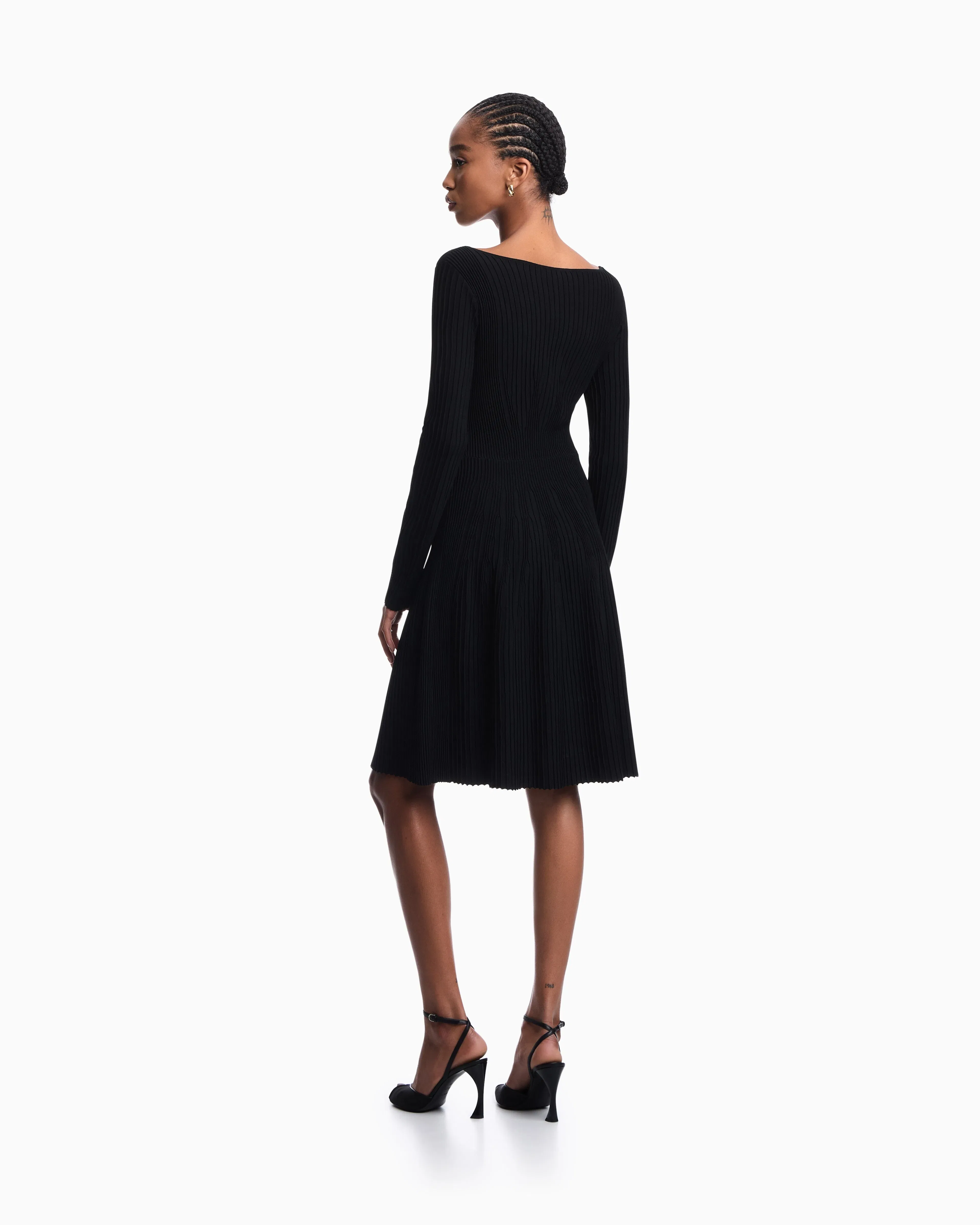 Emporio Armani Flared rib-knit dress