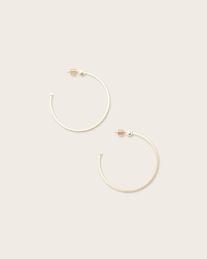 AllSaints Toggle Large Hoop Earrings Women's Warm Brass Women's