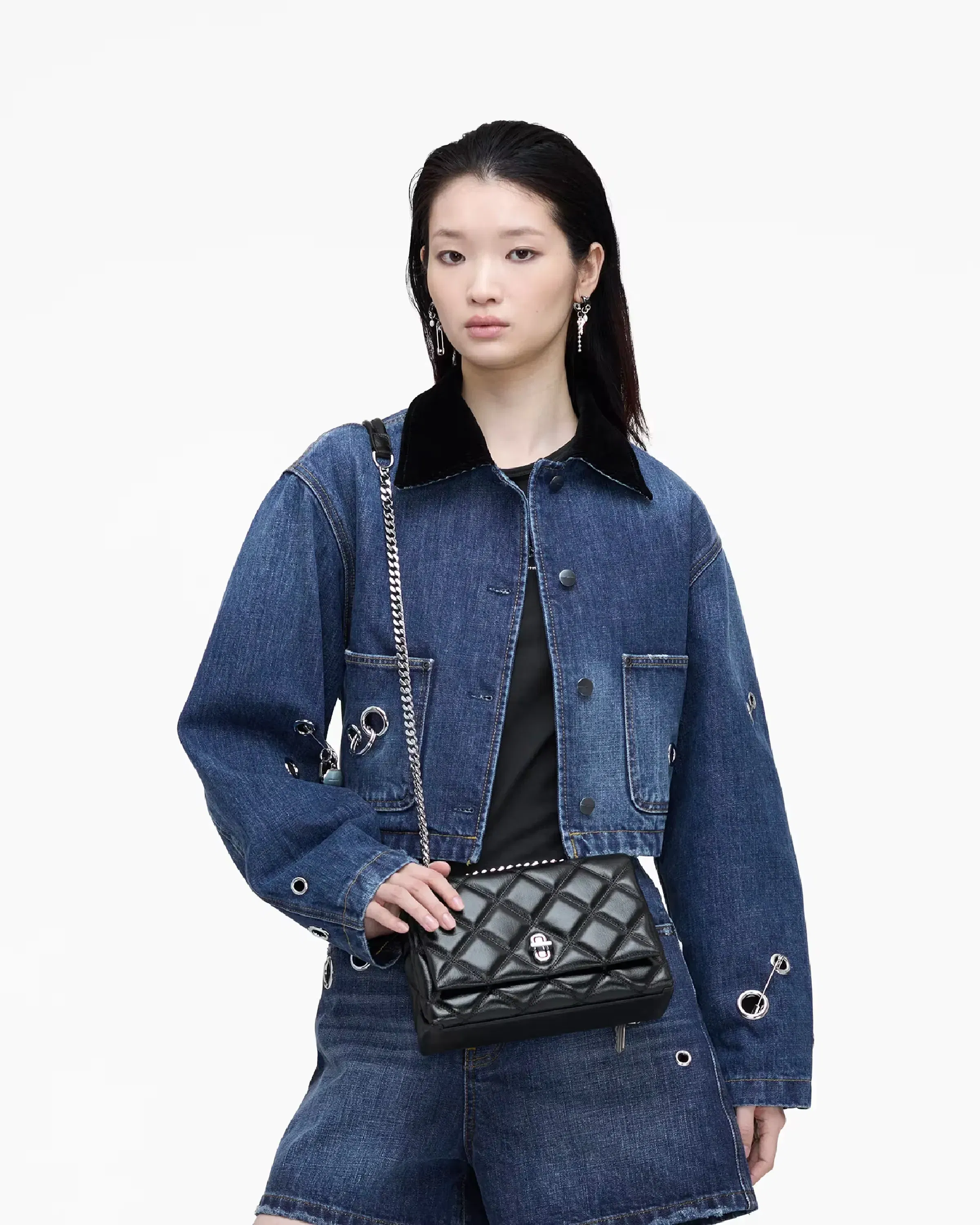 Marc Jacobs The Quilted Slim Dual Convertible Shoulder Bag Black