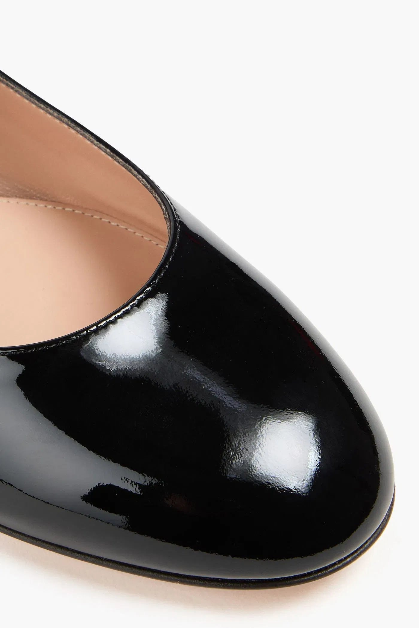 Gianvito Rossi Mary Ribbon Patent-Leather Flats Black Women's