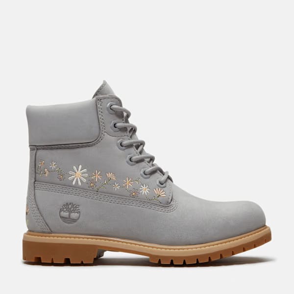 Timberland Premium 6-Inch Waterproof Boot Light Grey Nubuck Women'S