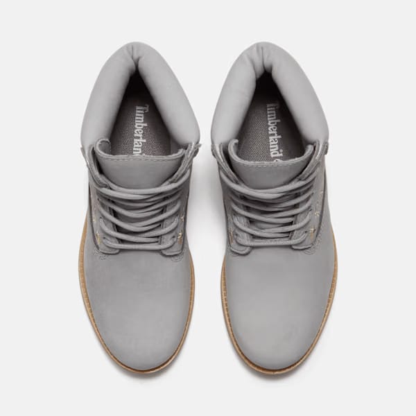 Timberland Premium 6-Inch Waterproof Boot Light Grey Nubuck Women'S
