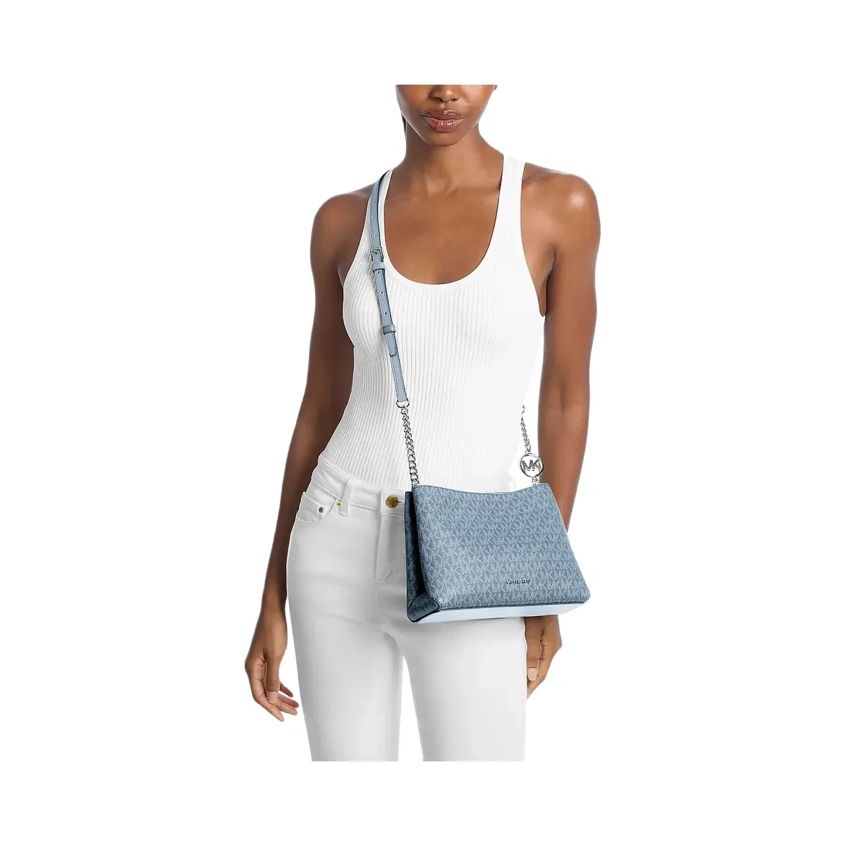 Michael Kors Christina Small Signature Logo Crossbody Bag Denim