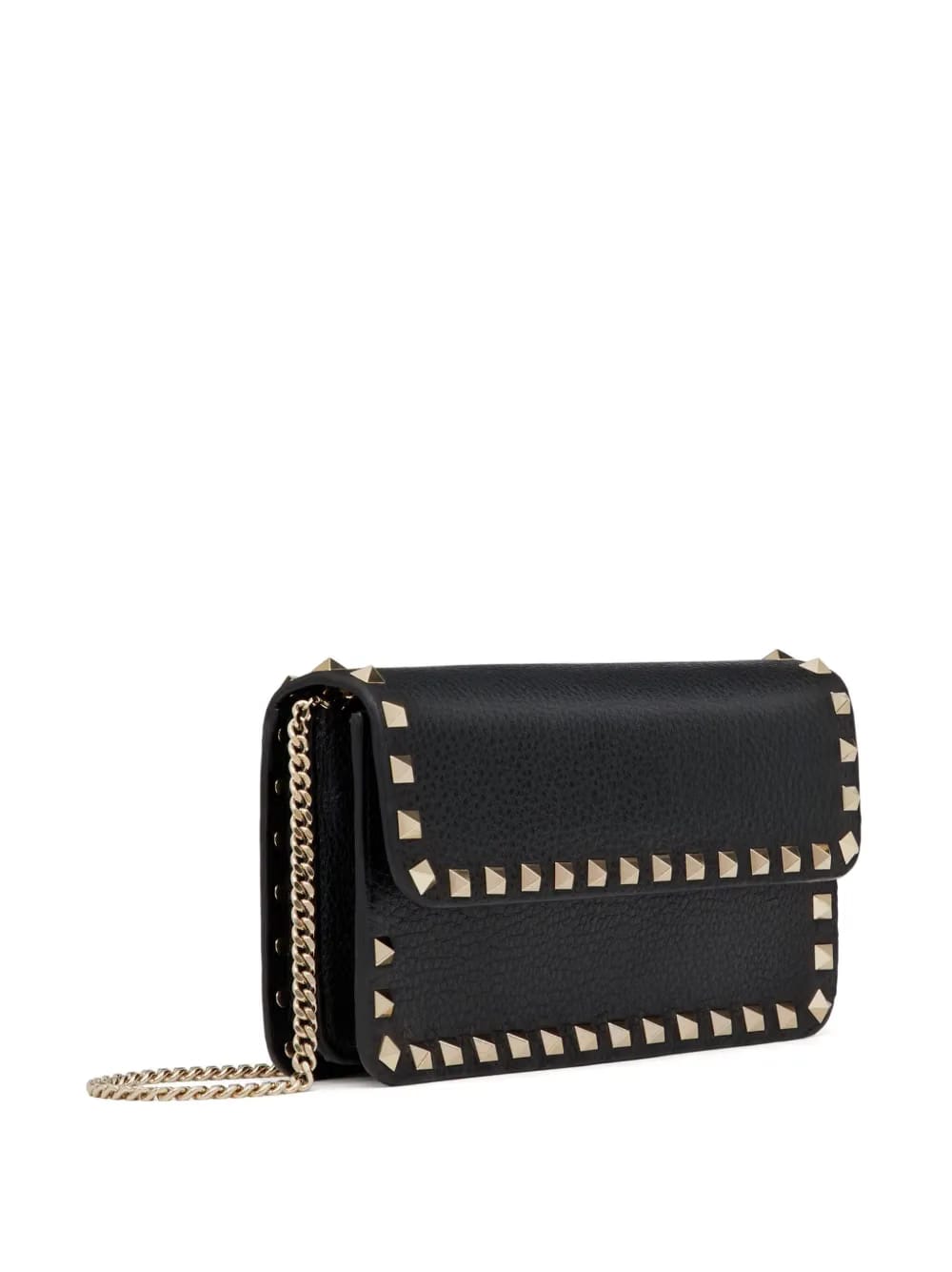 Rockstud leather clutch bag