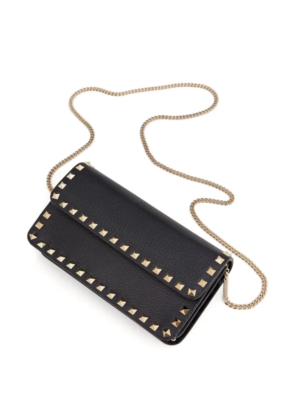 Rockstud leather clutch bag