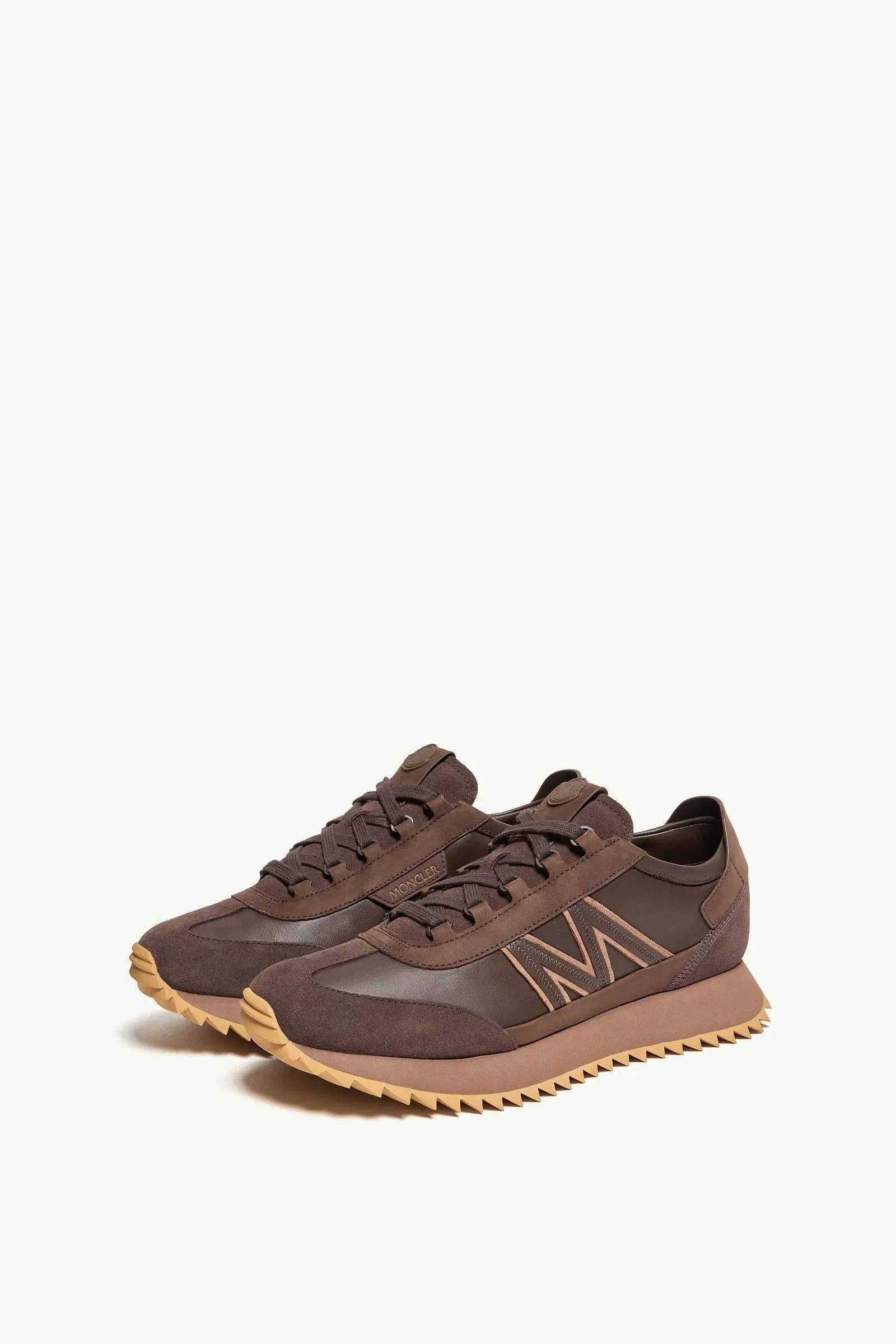 Moncler Pacey2 Suede & Nubuck Sneakers Brown