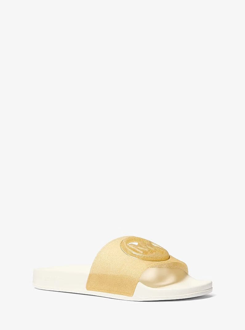 Michael Kors Penny Glitter Embellished PVC Slide Sandal