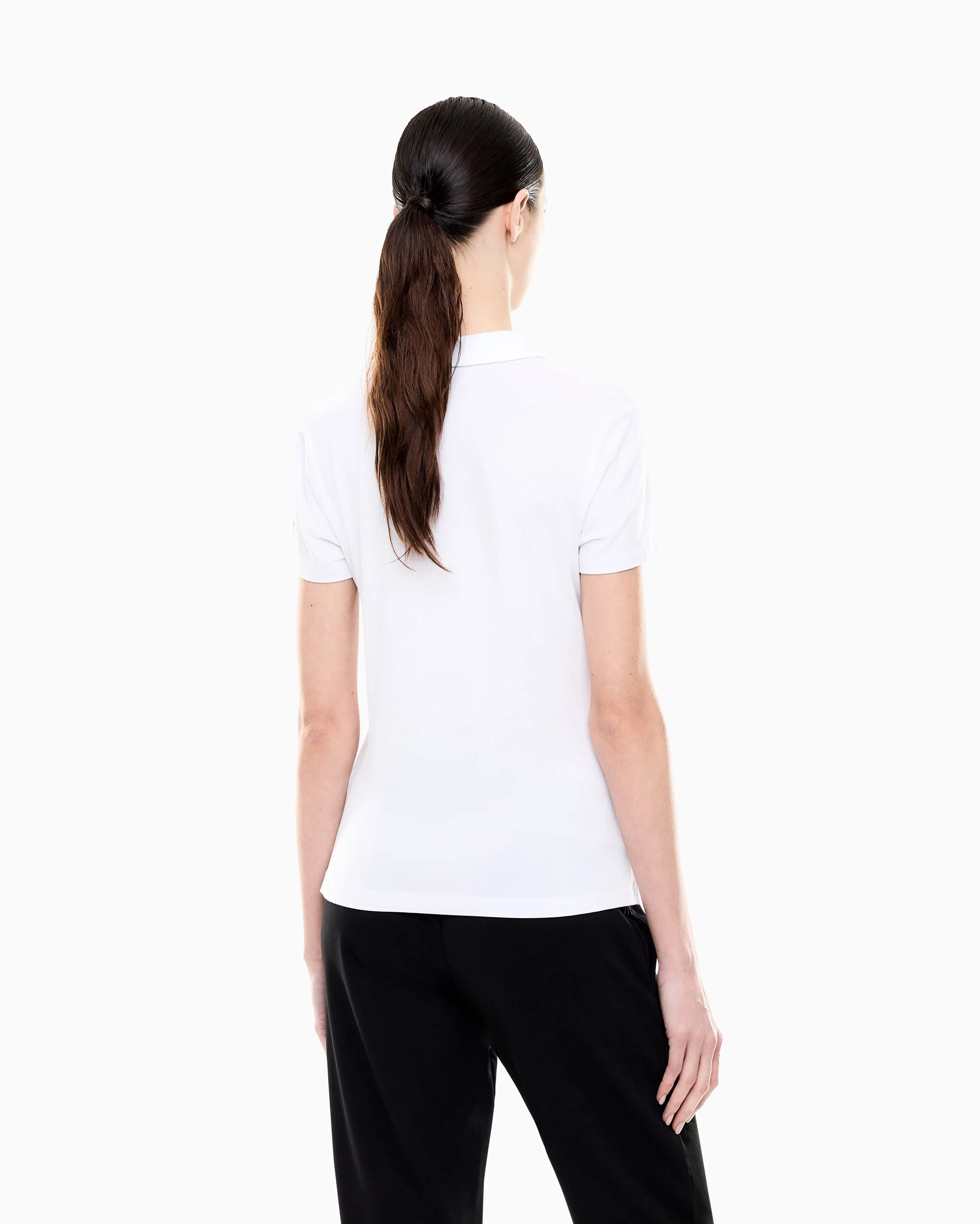 EA7 Evolution short-sleeved polo shirt in a cotton and modal blend