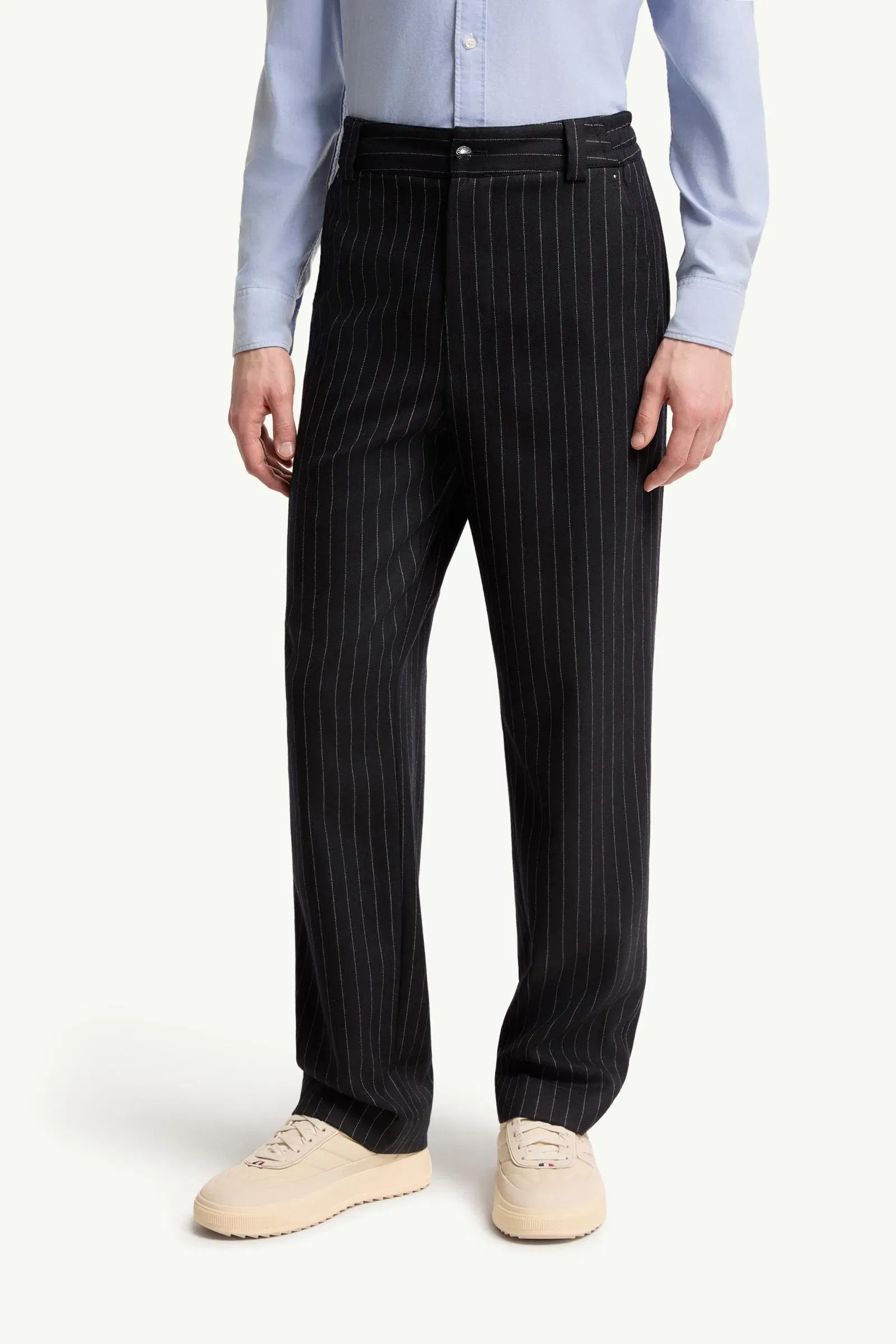 Moncler Tailored Pinstripe Pants Dark Blue Dark Blue