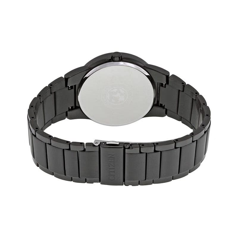 Citizen Axiom Eco Drive Black Dial Black Ion-Plated Mens Watch