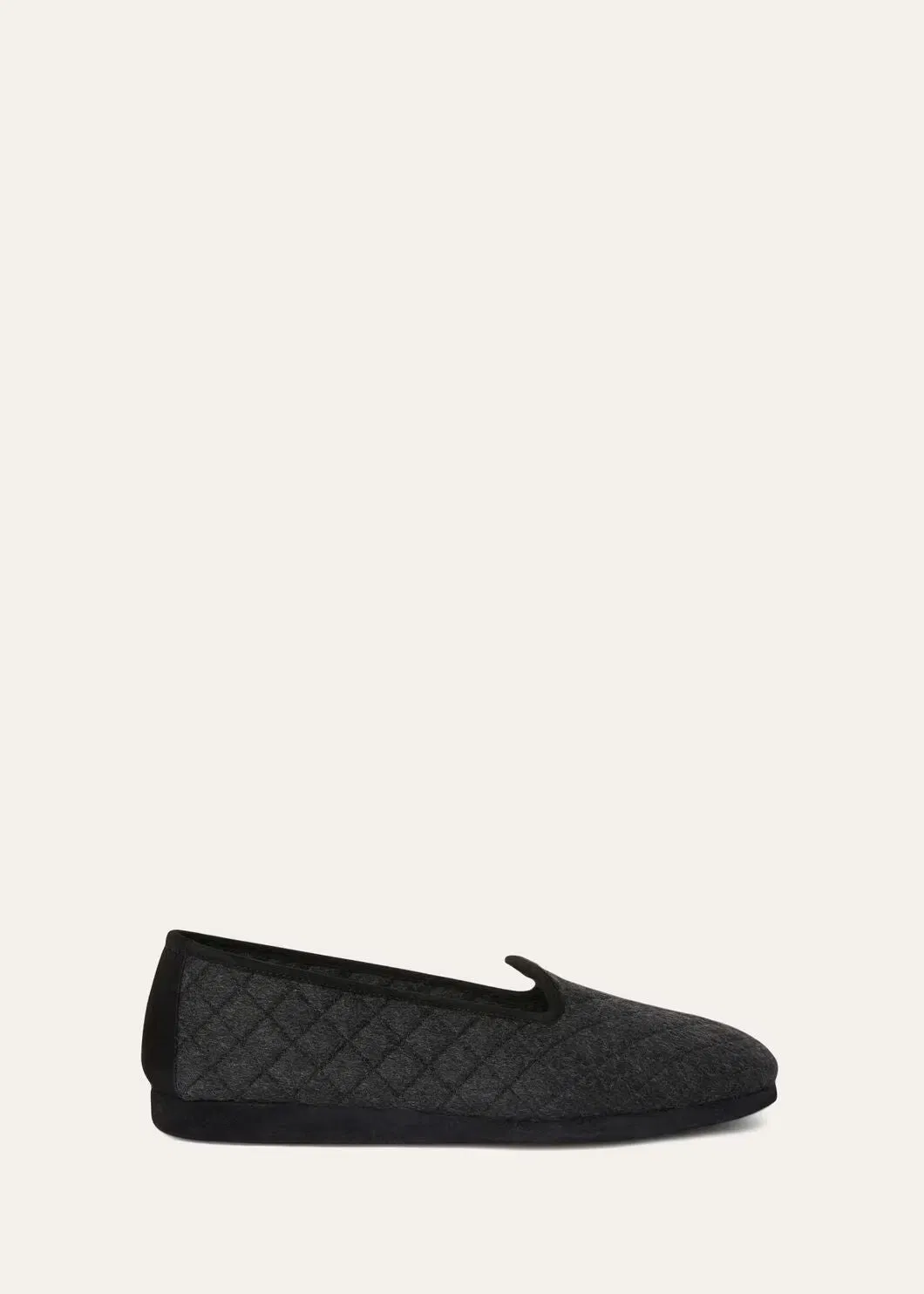 LoroPiana Classic Slipper Charcoal Melange