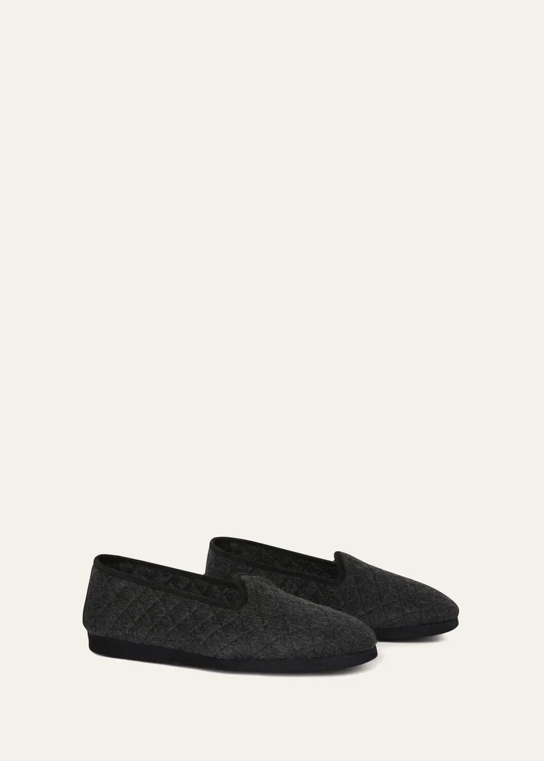 LoroPiana Classic Slipper Charcoal Melange
