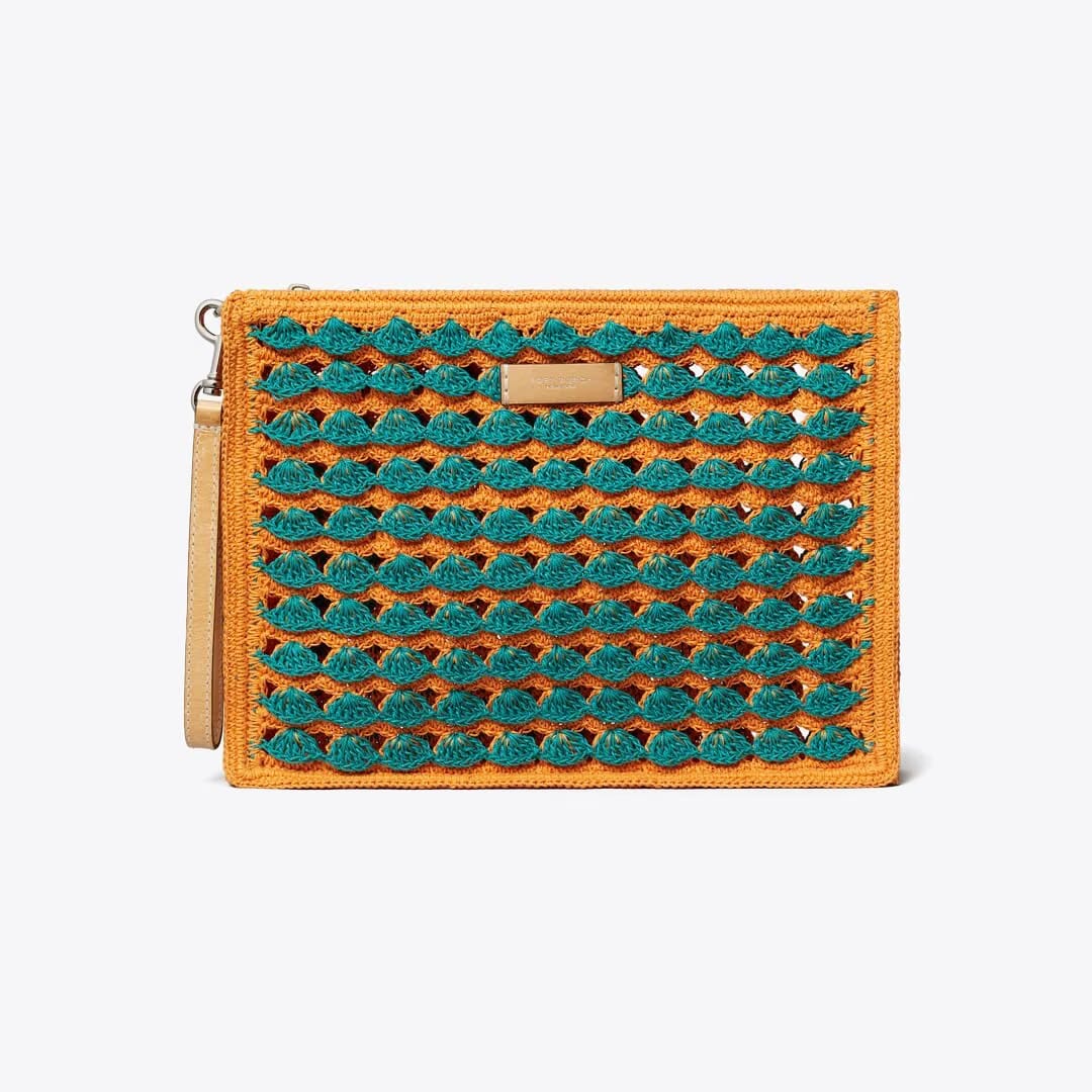 Tory Burch Hand-Crocheted Pouch Multi