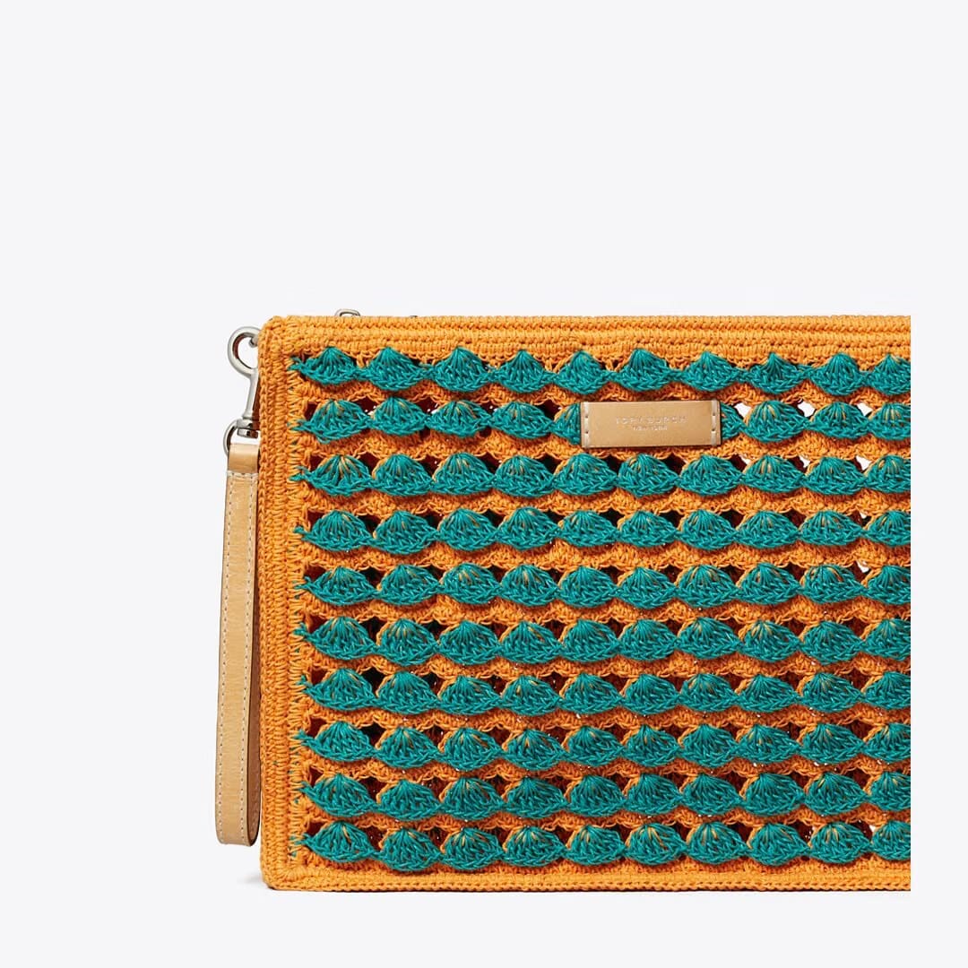 Tory Burch Hand-Crocheted Pouch Multi