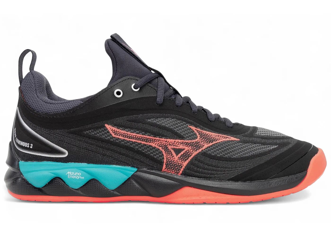 Mizuno Wave Luminous 3 Black Neon Flame Peacock Blue