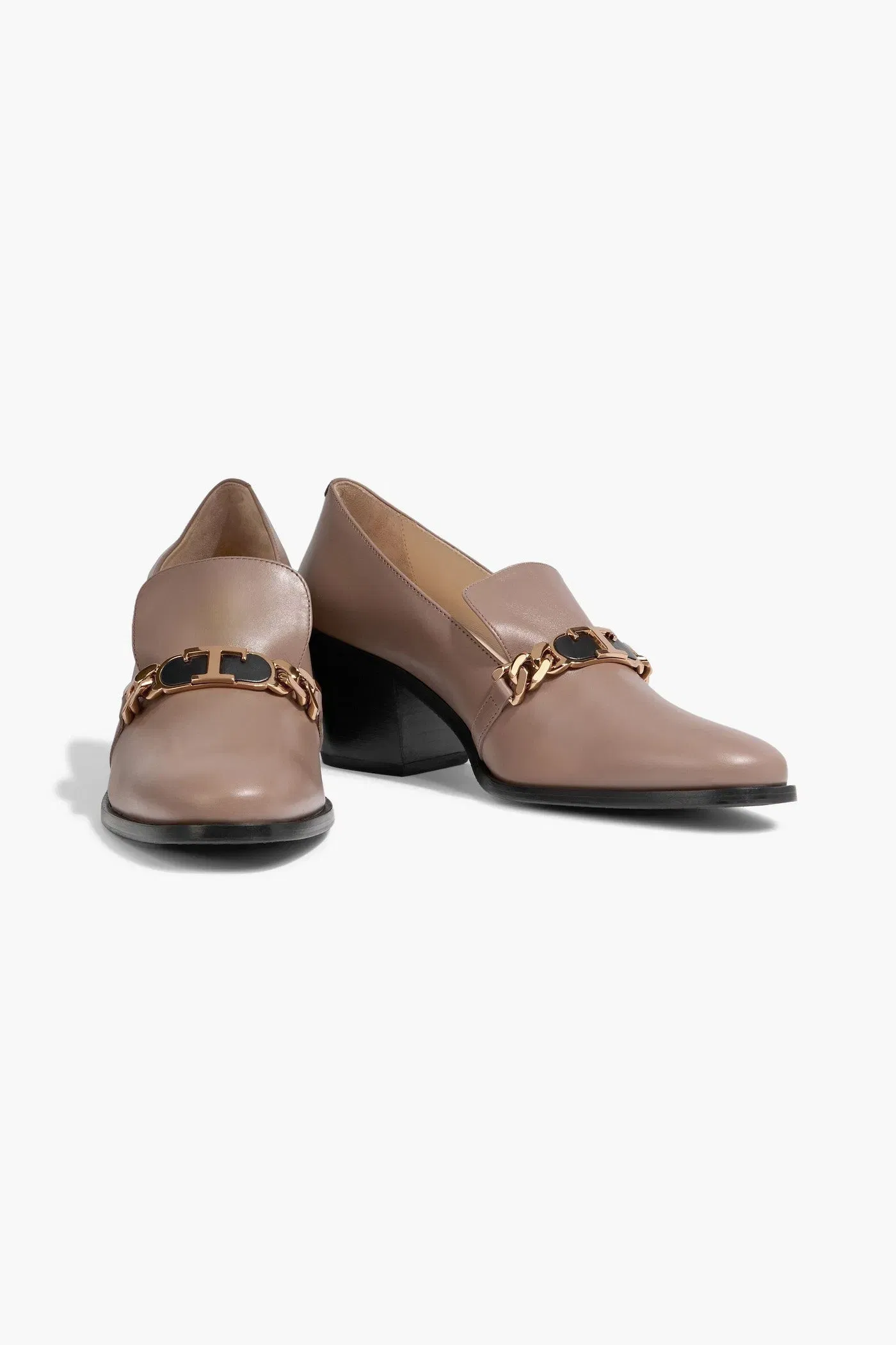 Tod's Embellished Leather Pumps Taupe Women's