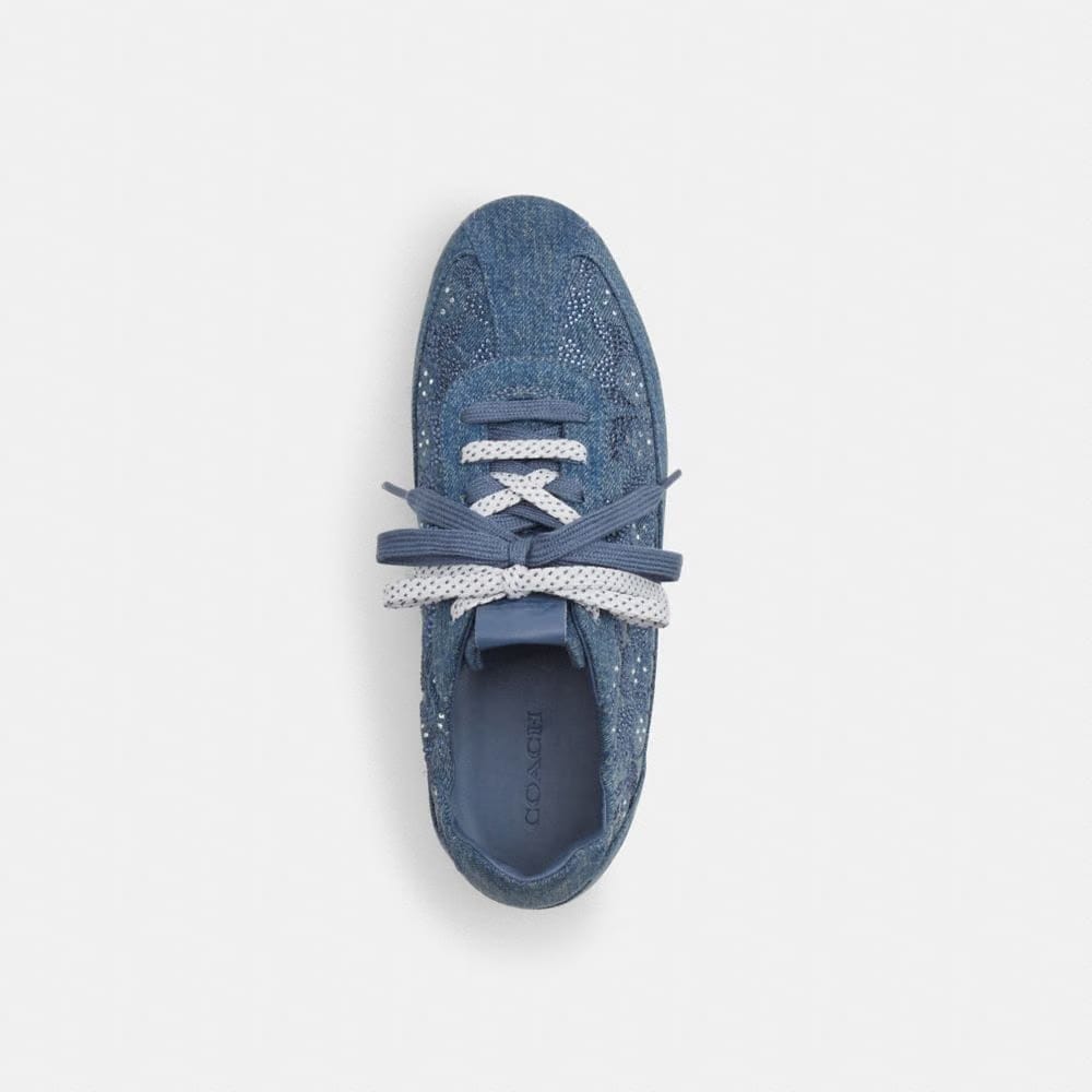 Women's Coach Soft Sneaker In Signature Denim Denim Blue