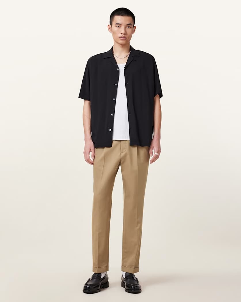 AllSaints Tallis Slim Fit Cropped Pants Antique Brown