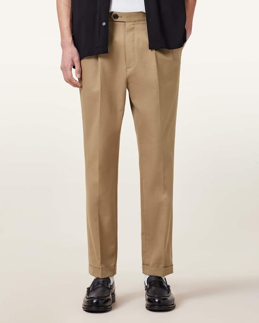 AllSaints Tallis Slim Fit Cropped Pants Antique Brown