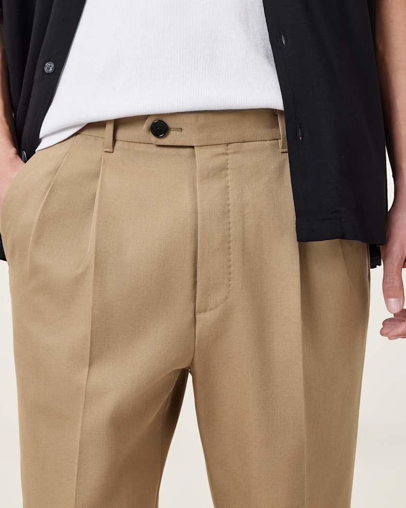 AllSaints Tallis Slim Fit Cropped Pants Antique Brown