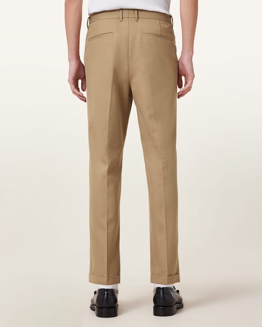 AllSaints Tallis Slim Fit Cropped Pants Antique Brown