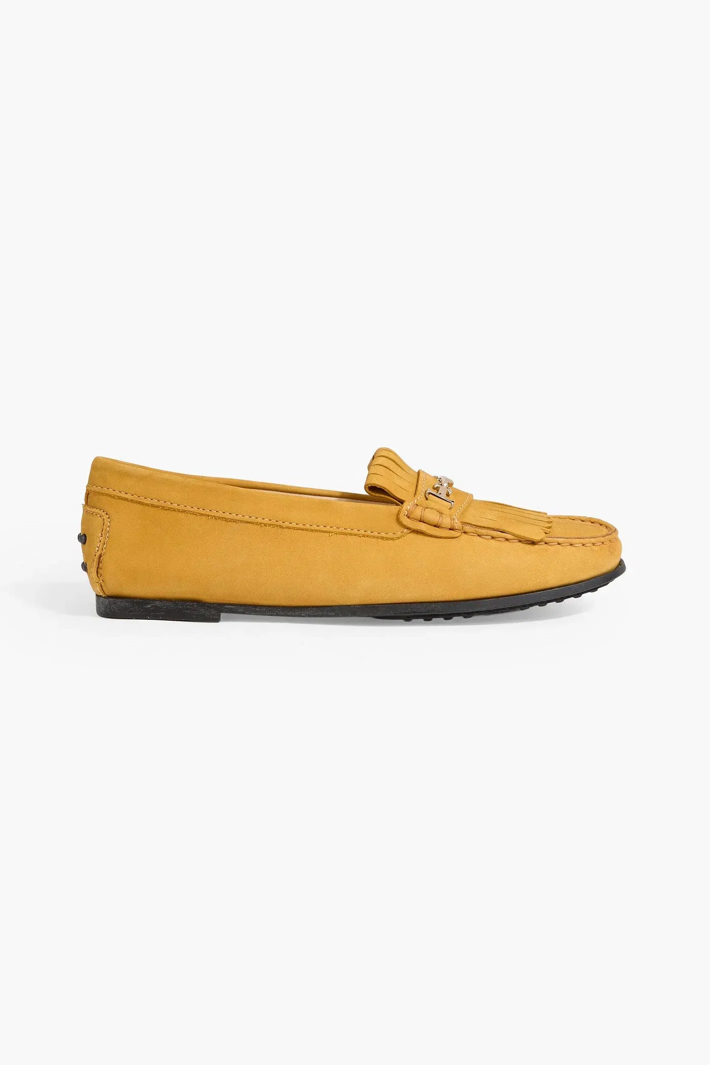 Tod's Fringed Nubuck Loafers Saffron Women's