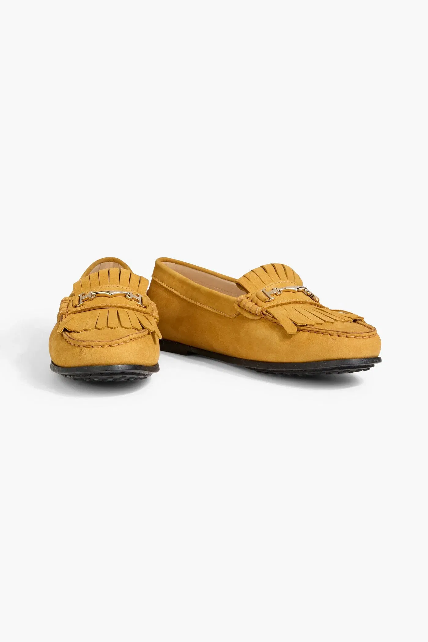 Tod's Fringed Nubuck Loafers Saffron Women's