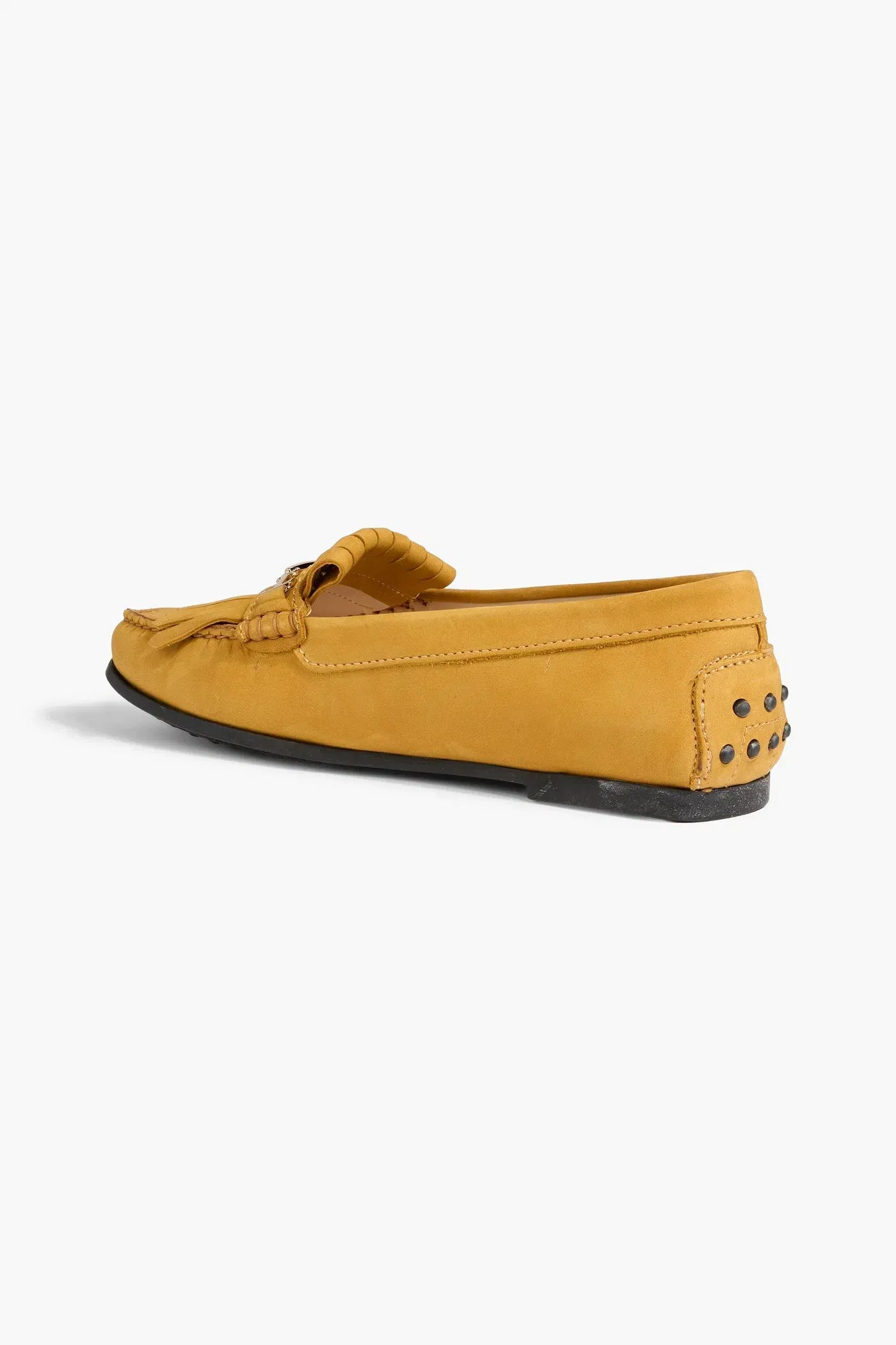 Tod's Fringed Nubuck Loafers Saffron Women's