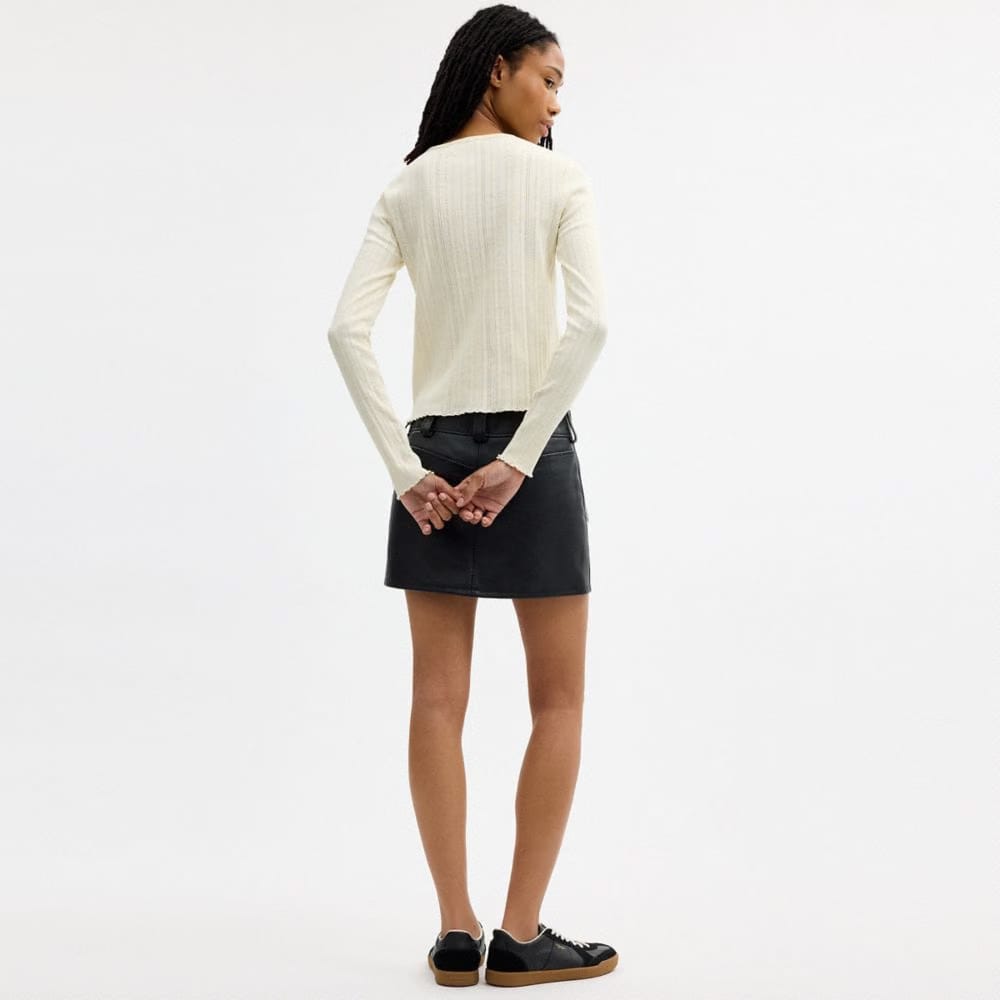 Coach Coach | Brain Dead Kachi Mouse Graphic Long Sleeve Pointelle Top Cream